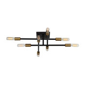 Lyrique 8-Light Semi-Flush Mount, Bronze and Brass