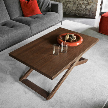 Sottosopra Multifunctional Table - Smoke Wood Top + Matte Black Frame + Smoke Wo