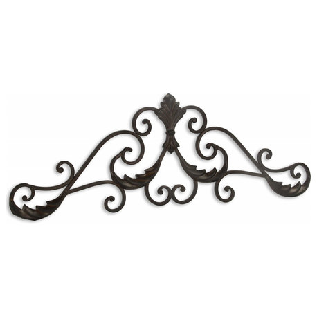 HomeRoots Brown Curved Rustic Door Topper Wall Decor