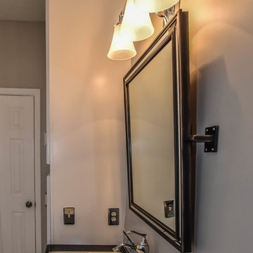 Houston Bathroom Remodel - Long & Narrow, Black & White