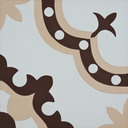 Moroccan Mosaic and Tile House - Kasba Handmade Cement Tile, Brown/Pink/Beige, Sample - Wall And Floor Tile