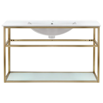 Swiss Madison SM-BV553 Pierre 23-5/8"H Wall Mounted Console Sink - Gold