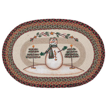Moon and Star Snowman Oval Patch 20"x30"