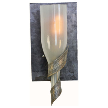 Wine Bottle Wall Sconce - Elysian - Made from recycled steel CA wine barrels