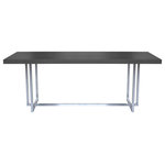 Dwellist - Bayard Dining Table, Brushed Stainless Steel Finish With Gray Top - The Dwellist Bayard contemporary dining table is a beautiful addition to the modern household. The Bayard features a unique brushed'stainless steelfinish cross leg design that assures durability without compromising on style. Elegant, yet practical, this modern dining table is a perfect fit in any dining room and versatile enough for just about any room of the house. The Bayard is available with a grey table top that complements the metallic legs perfectly.