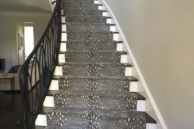Example of a transitional staircase design in Boston
