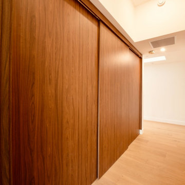 Walnut Wardrobe Doors Along Dressing Hall