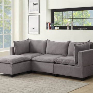 Madison 120.5" Fabric Reversible Sectional Sofa Ottoman