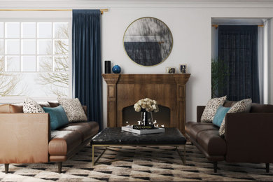 Eclectic living room photo in Milwaukee