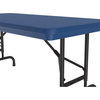 Correll 22-32" Adjustable Height H.D. Plastic Blow-Molded Folding Table in Blue