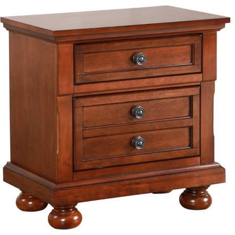 Glory Furniture Meade 2 Drawer Nightstand in Cherry