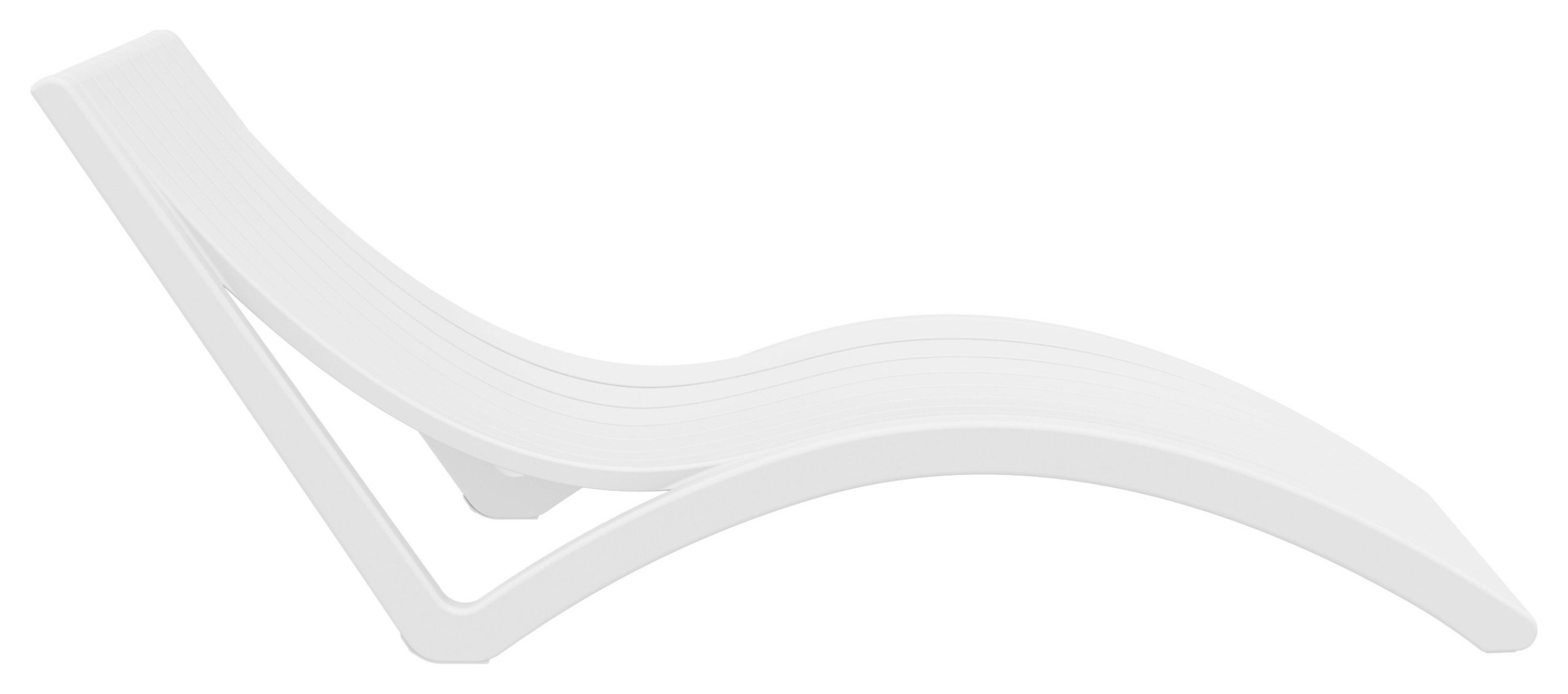 Slim Pool Chaise Sun Lounger, Set of 2, White