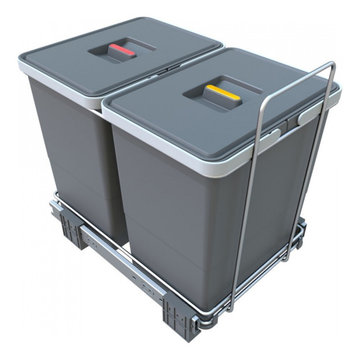 Pull Out Trash Can ECOFIL, 2 bins, total capacity 38qt (36lt)