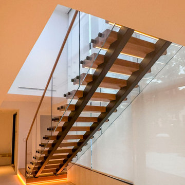 Project #126 | Contemporary Staircases with Integrated LEDs & Glass Railing