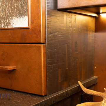 Rustic Entertainment Space with Home Bar