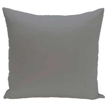 Solid Color Decorative Outdoor Pillow, Classic Gray, 18"x18"