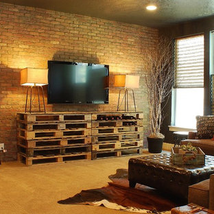 Inspiration for a farmhouse home theater remodel in Boise