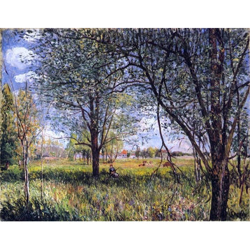 Alfred Sisley Willows in a Field, afternoon, 21"x28" Wall Decal