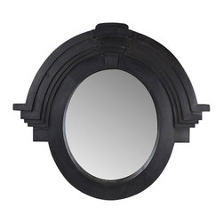 Vagabond Vintage - Large Architectural Mansard Mirror in Black Finish - Wall Mirrors
