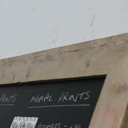 Laura Large Chalkboard with Reclaimed Scaffolding Board Rounded Corner Frame - Noticeboards & Blackboards
