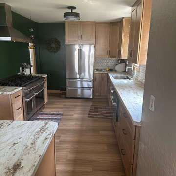 Warm & Functional: Birch Cabinet Kitchen Remodel with River Gold Countertops