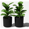 Veradek Demi Series Demi  Planter, Black, 16 Inches, 2 Pack