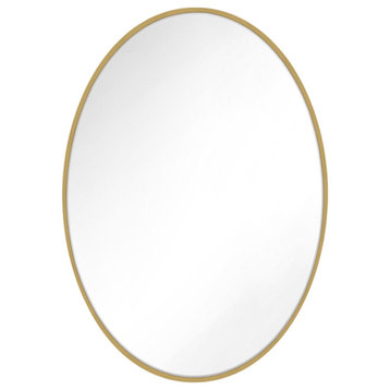 Oval Mirror, Burnished Brass