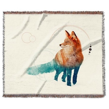 "Fox Double Exposure Wildlife Art II" Woven Blanket 60"x50"