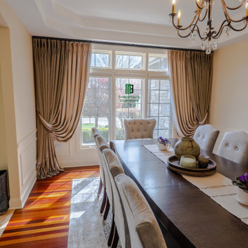 Windows treatments for irregular wall
