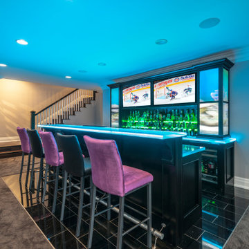 Glass Countertop Custom Home Sports Bar