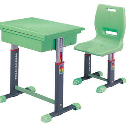 Contemporary Kids Desks And Desk Sets The "Spencer" Children's Adjustable Height Desk and Chair Set Kids (Green)