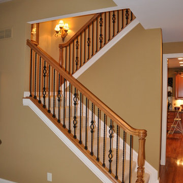 Stairway Railing Staining
