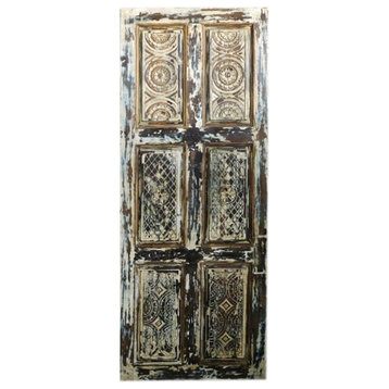 Rustic Barn Doors, Distressed White, carved sliding doors 80x32