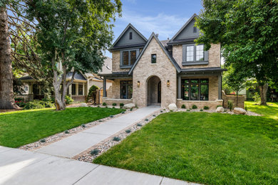 Inspiration for a french country exterior home remodel in Denver