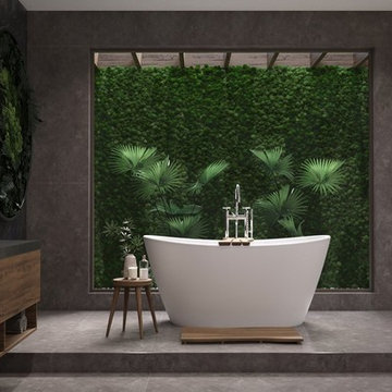 Aquatica Purescape™ 748M Freestanding Solid Surface Bathtub - Fine Matte