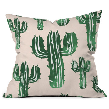 Susanne Kasielke Cactus Party Desert Matcha Throw Pillow