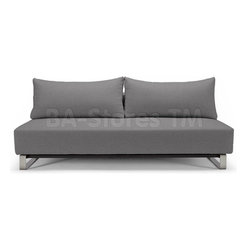 "INNOVATION USA" RELOADER SLEEK EXCESS SOFA BED IN HEAVY NATCH GREY - Sofas