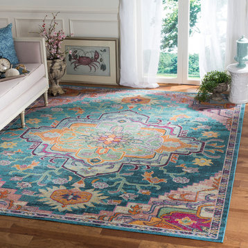 Safavieh Crystal Collection CRS501 Rug, Teal/Rose, 8' X 10'