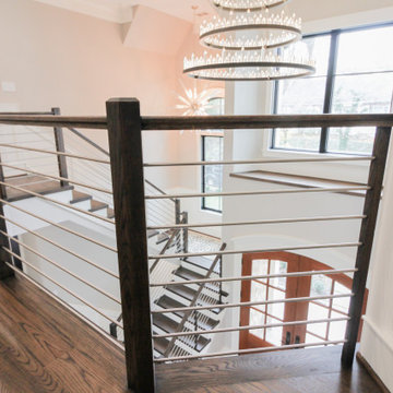 Project #72 | Modern Staircase with Horizontal Steel Rod Railing