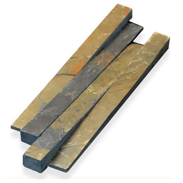 Miseno MT-R1 Rustic Cladding - 4" x 23" Rectangle Floor and Wall - Bronze Slate