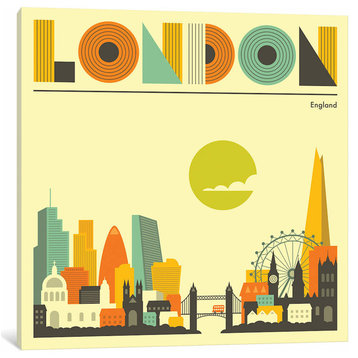 "London Skyline" by Jazzberry Blue Canvas Print, 12"x12"