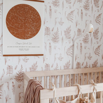 Baby Girl's Bedroom Design featuring removable wallpaper in custom colors