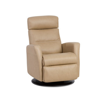 IMG Divani Relaxer Recliner, Small Power Recline With Trend Sand Leather