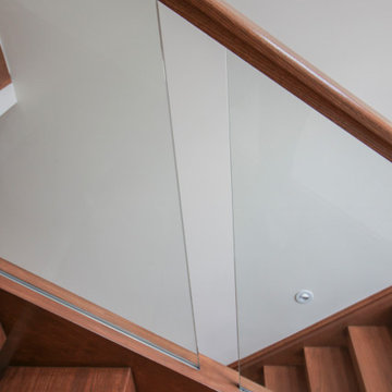 Project #78 | Modern Wood Staircase with Glass Panels