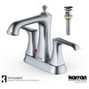 Karran 2-Hole 2-Handle Bathroom Faucet With Pop-Up Drain, Stainless Steel