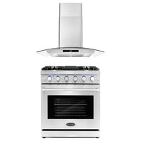2-Piece Kitchen, 30" Gas Range and 30" Wall Mount Range Hood