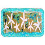 Mary Gifts By The Beach - StarFish Fancy Plush Bath Mat, 20"x15" - Bath mats from my original art and designs. Super soft plush fabric with a non skid backing. Eco friendly water base dyes that will not fade or alter the texture of the fabric. Washable 100 % polyester and mold resistant. Great for the bath room or anywhere in the home. At 1/2 inch thick our mats are softer and more plush than the typical comfort mats.Your toes will love you.
