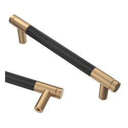 Asidrama - Asidrama 10 Pack Matte Black and Champagne Bronze Cabinet Pulls - Cabinet And Drawer Handle Pulls