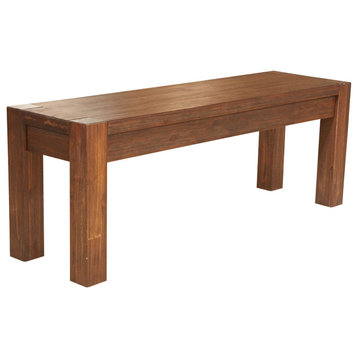 Modus Furniture Meadow Solid Wood Bench in Brick Brown