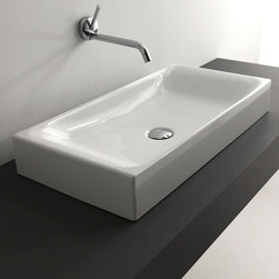 WS Bath Collections Cento 3556 Counter Top Ceramic Sink 27.6" x 13.8" - Bathroom Sinks